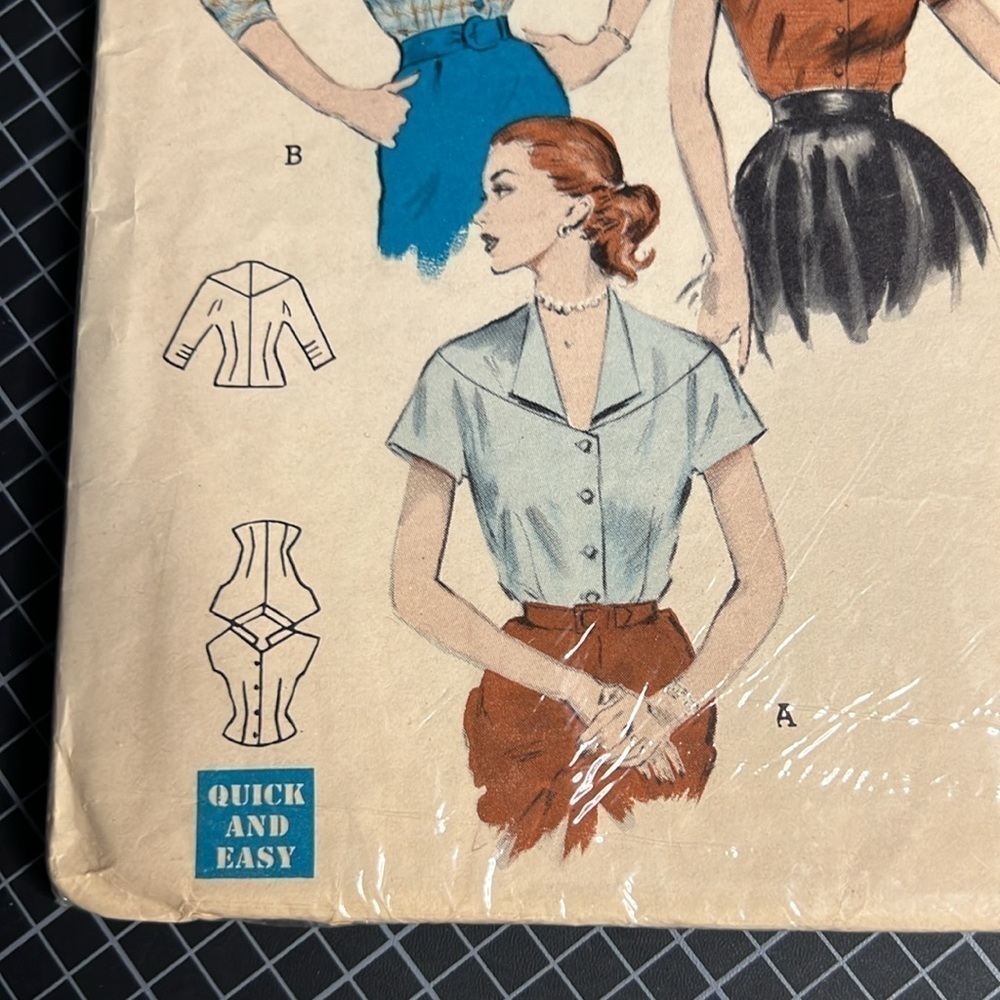 Butterick 6586 printed pattern, size 12, bust 30. Vintage sewing, top, blouse. - Picture 5 of 8